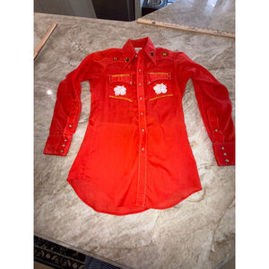 ROCKMOUNT Tru-west western Red stone Pearlized snap Button Down Shirt S